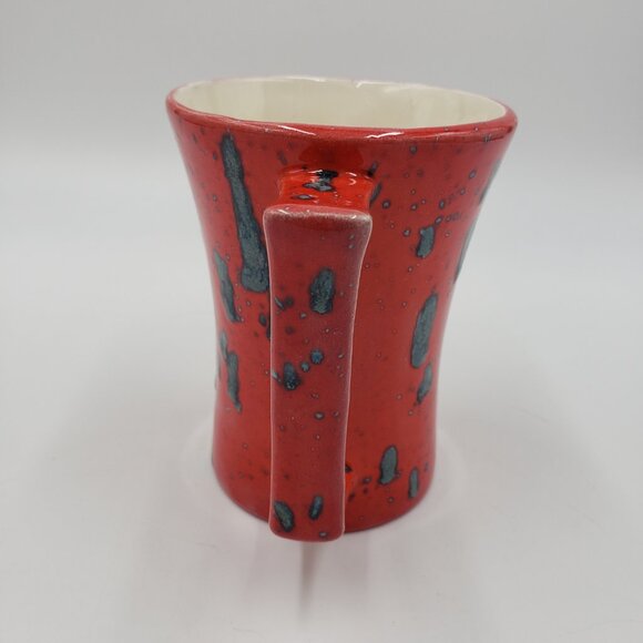 Vintage 70s Drip Glazed Mug Red - Picture 4 of 8
